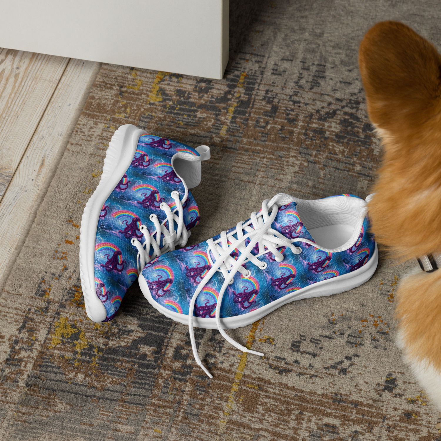 Boost your mood throughout your busy day with comfy and lightweight athletic shoes. Equipped with breathable lining, a padded collar, and rubber outsole—they’ll easily become your go-to footwear.

• 100% polyester ultralight flyknit

• Ethylene-vinyl acetate (EVA) rubber outsole

• Breathable lining

• Soft insole and a padded collar

• Lace-up front

• Soles and laces in matching colors

• Blank product sourced from China

Disclaimers:

• The outsole design varies by size. Sizes 37.5 to 40 have a point-like pattern, while sizes 40.5 to 47.5 feature stripes.

• A strong glue smell is expected upon the product’s arrival. Allow the shoes to air out for a couple of days and the smell will disappear.

This product is made especially for you as soon as you place an order, which is why it takes us a bit longer to deliver it to you. Making products on demand instead of in bulk helps reduce overproduction, so thank you for making thoughtful purchasing decisions!

Due to the made-to-order manufacturing process of all the products in our shop, we are unable to accept returns or exchanges.

Please carefully check the size guides and item descriptions before placing your order! If you encounter an issue with your order or have any questions about our policies, feel free to send us a message.

Thank you for your understanding, and happy shopping!