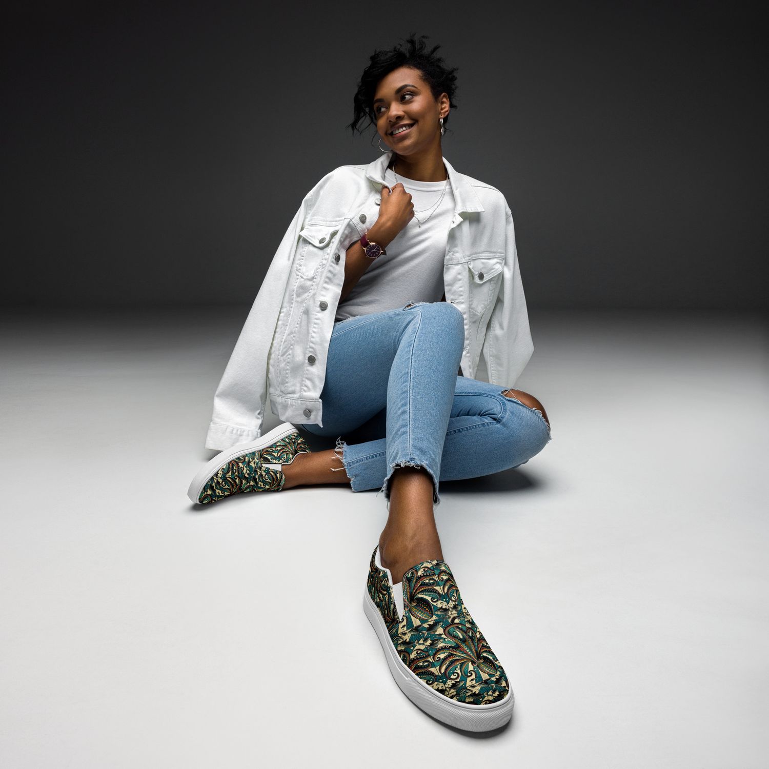 Made for comfort and ease, these Women’s Slip-On Canvas Shoes are stylish and the ideal piece for completing an outfit. Equipped with removable soft insoles and rubber outsoles, it’s also easy to adjust them for a better fit.

• 100% polyester canvas upper side

• Ethylene-vinyl acetate (EVA) rubber outsole

• Your brand on the box, insole, and tongue of the shoe

• Breathable lining, soft insole

• Elastic side accents

• Padded collar and tongue

• Printed, cut, and handmade

• Blank product sourced from China

Important: This product is available in the following countries: United States, Canada, Australia, United Kingdom, New Zealand, Japan, Austria, Andorra, Belgium, Bulgaria, Croatia, Czech Republic, Denmark, Estonia, Finland, France, Germany, Greece, Holy See (Vatican city), Hungary, Iceland, Ireland, Italy, Latvia, Lithuania, Liechtenstein, Luxemburg, Malta, Monaco, Netherlands, Norway, Poland, Portugal, San Marino, Slovakia, Slovenia, Switzerland, Spain, Sweden, and Turkey. If your shipping address is outside these countries, please choose a different product.

Due to the made-to-order manufacturing process of all the products in our shop, we are unable to accept returns or exchanges.

Please carefully check the size guides and item descriptions before placing your order! If you encounter an issue with your order or have any questions about our policies, feel free to send us a message.

Thank you for your understanding, and happy shopping!