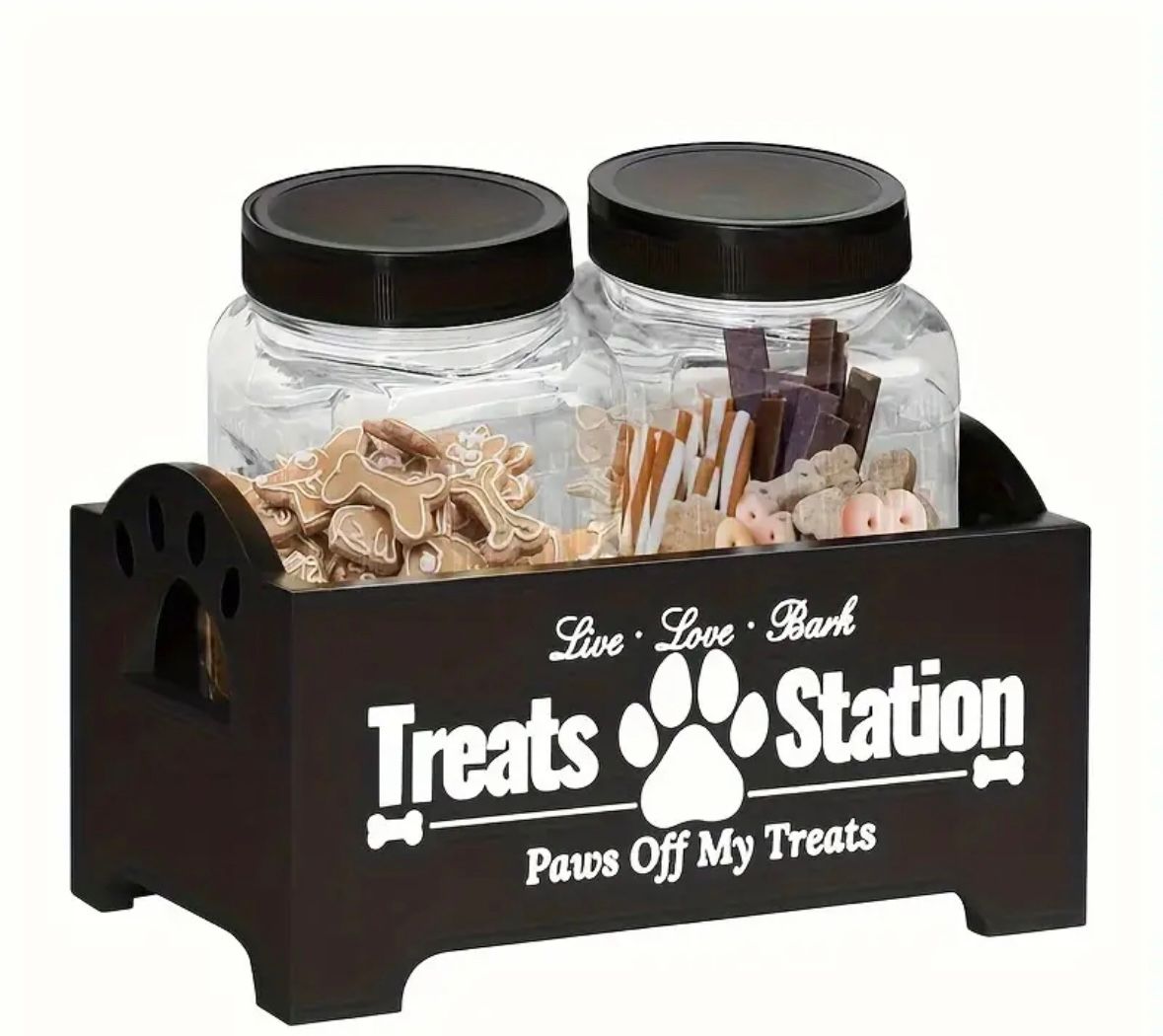 Pet Treat Station with 2 Jars
