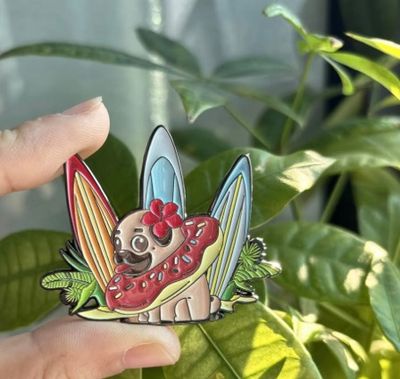 NOLA Pet Treats Pug Logo Enamel Pin