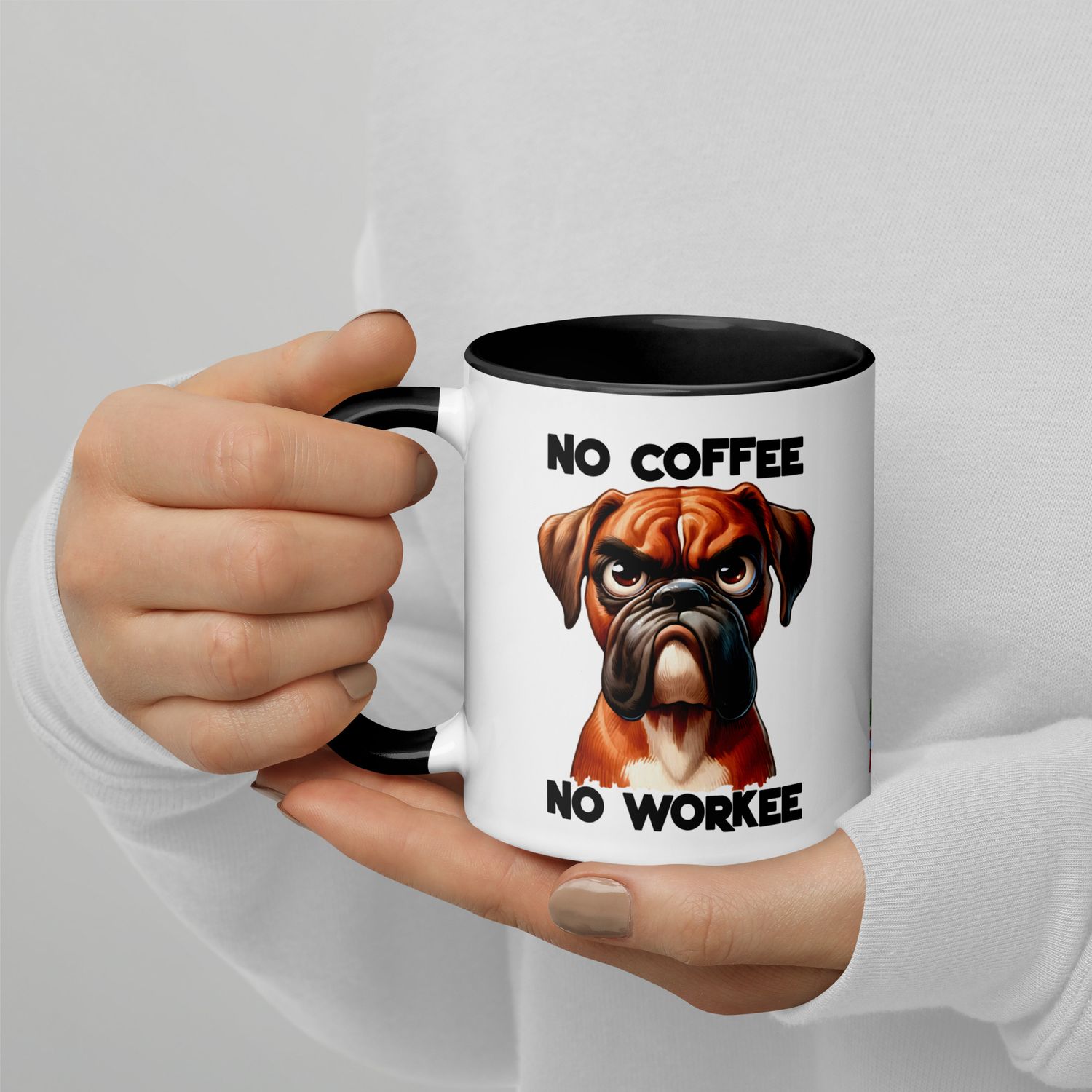 Boxer Cartoon Mug with Color Inside