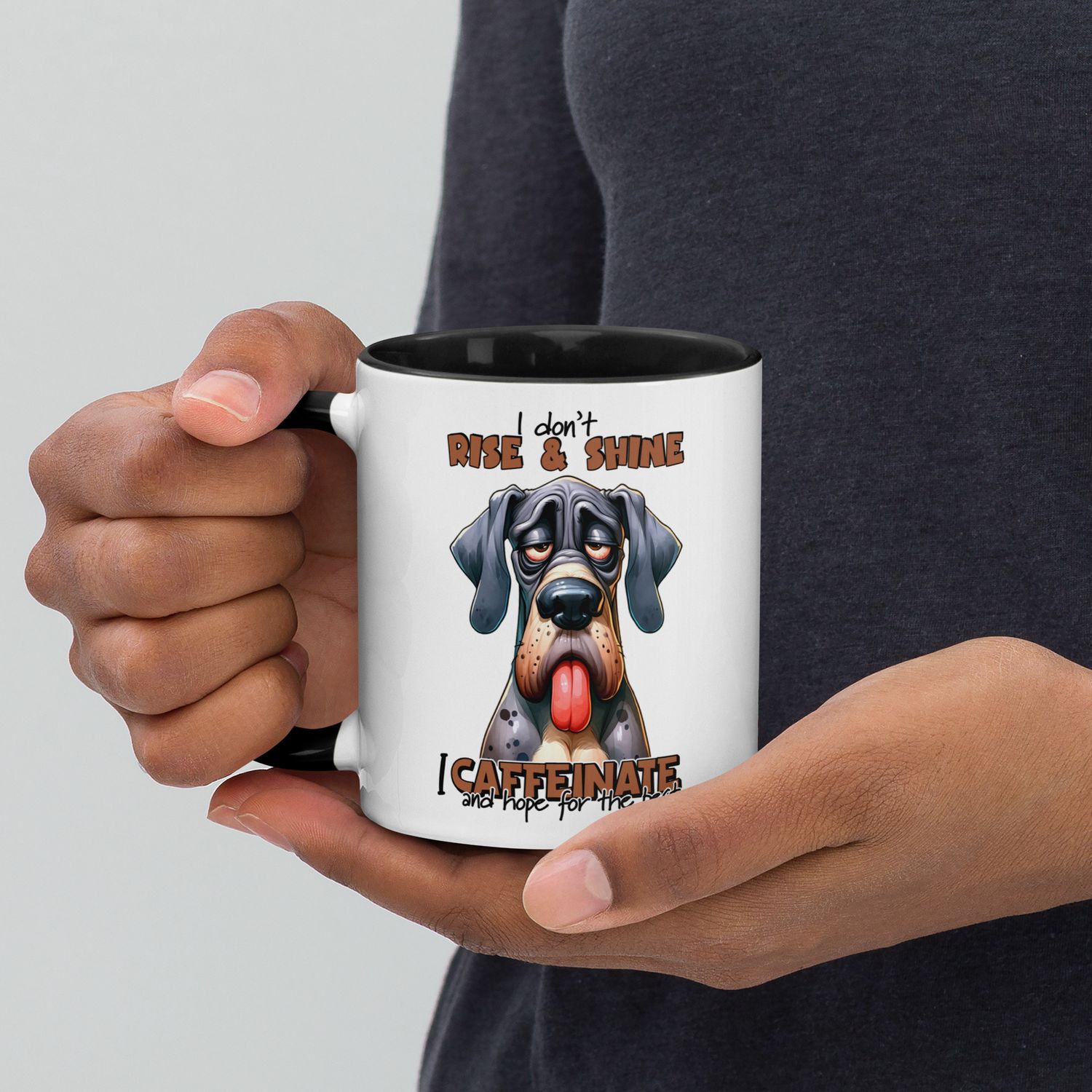 Great Dane Cartoon Mug with Color Inside