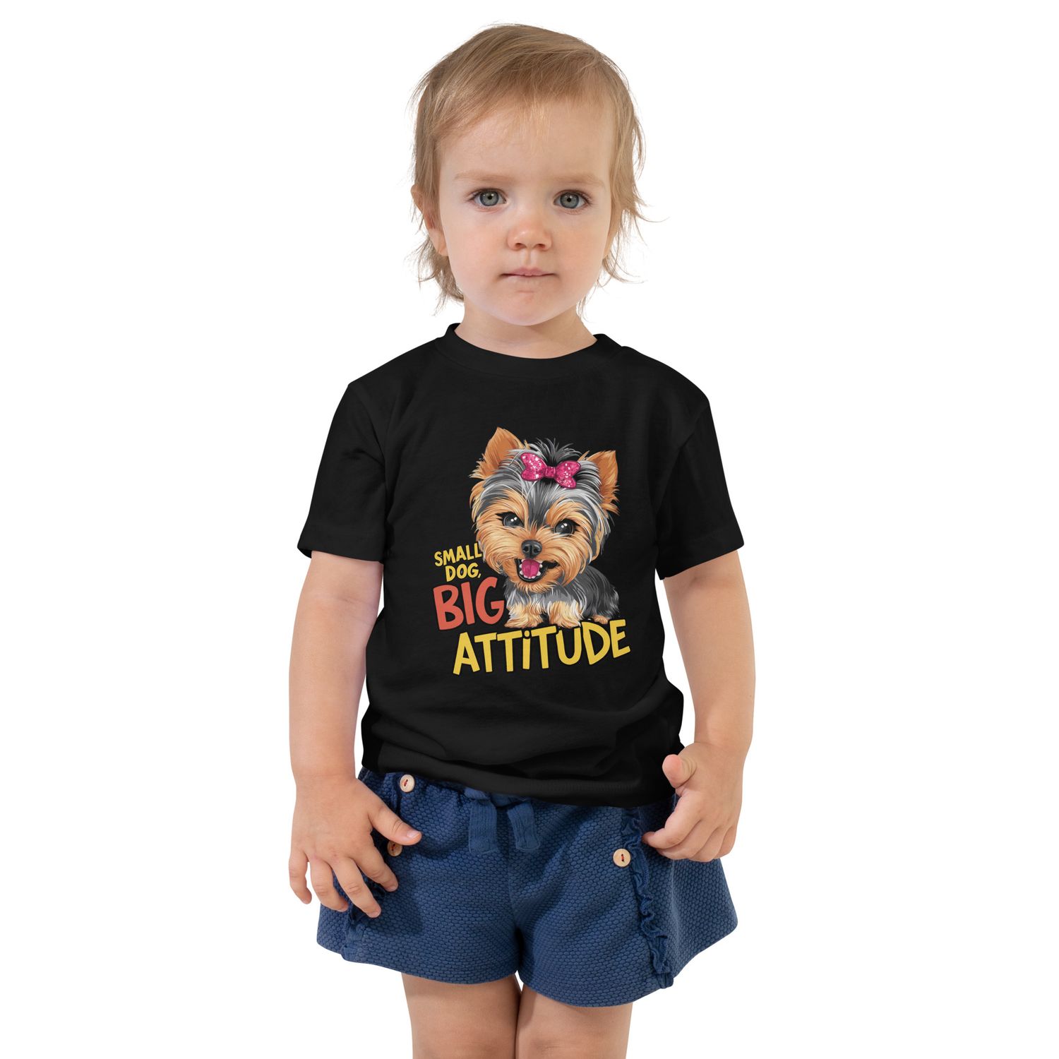 Yorkie Cartoon Toddler Short Sleeve Tee