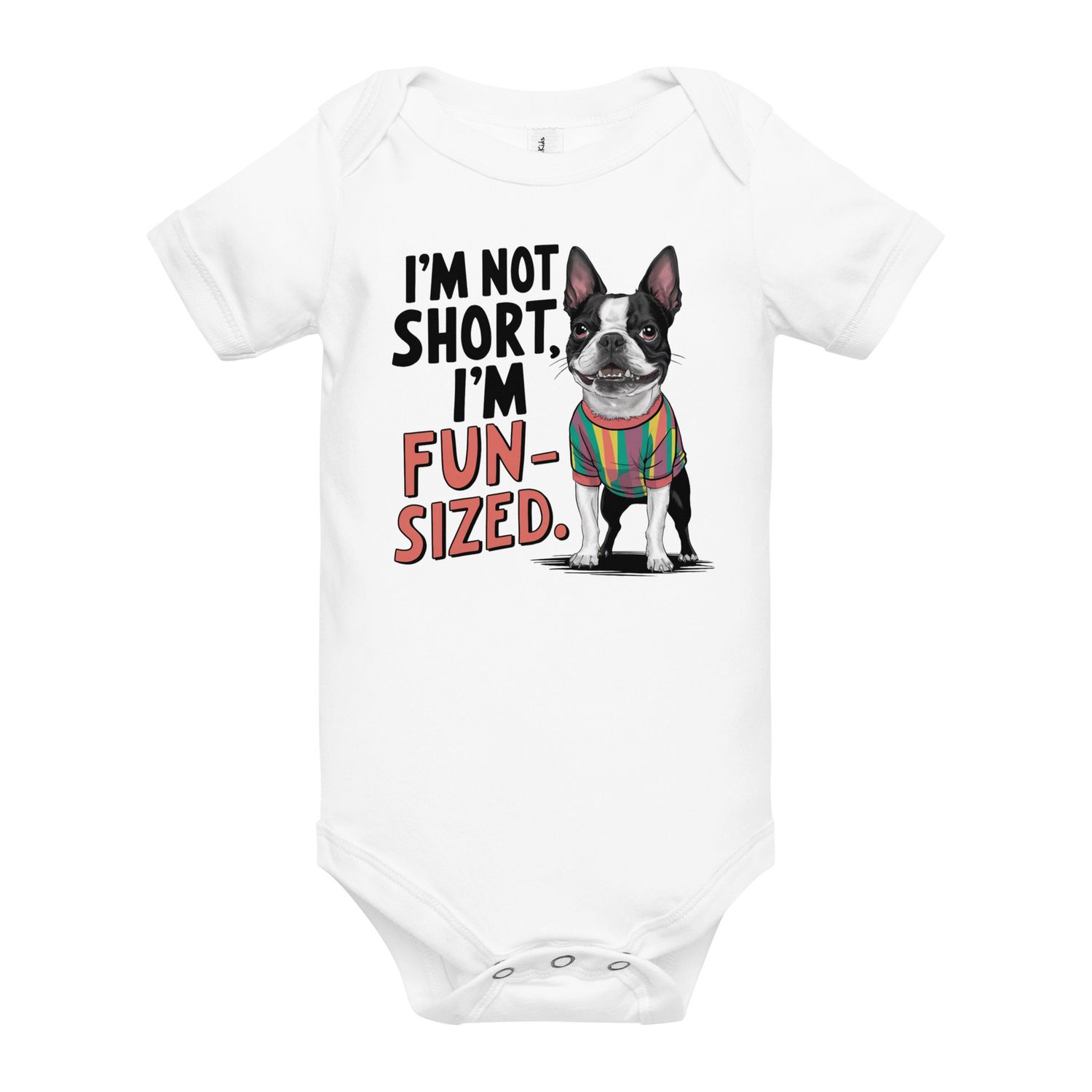 Boston Terrier Baby short sleeve one piece