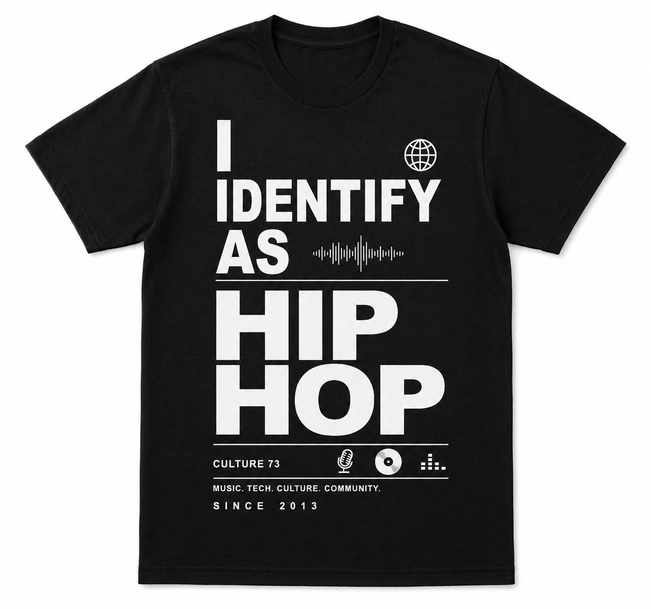 I identify As Hip Hop (black unisex t-shirt)