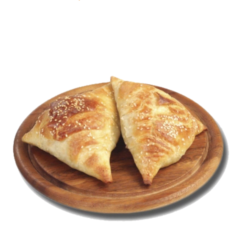 Тарелка с двумя пирожками