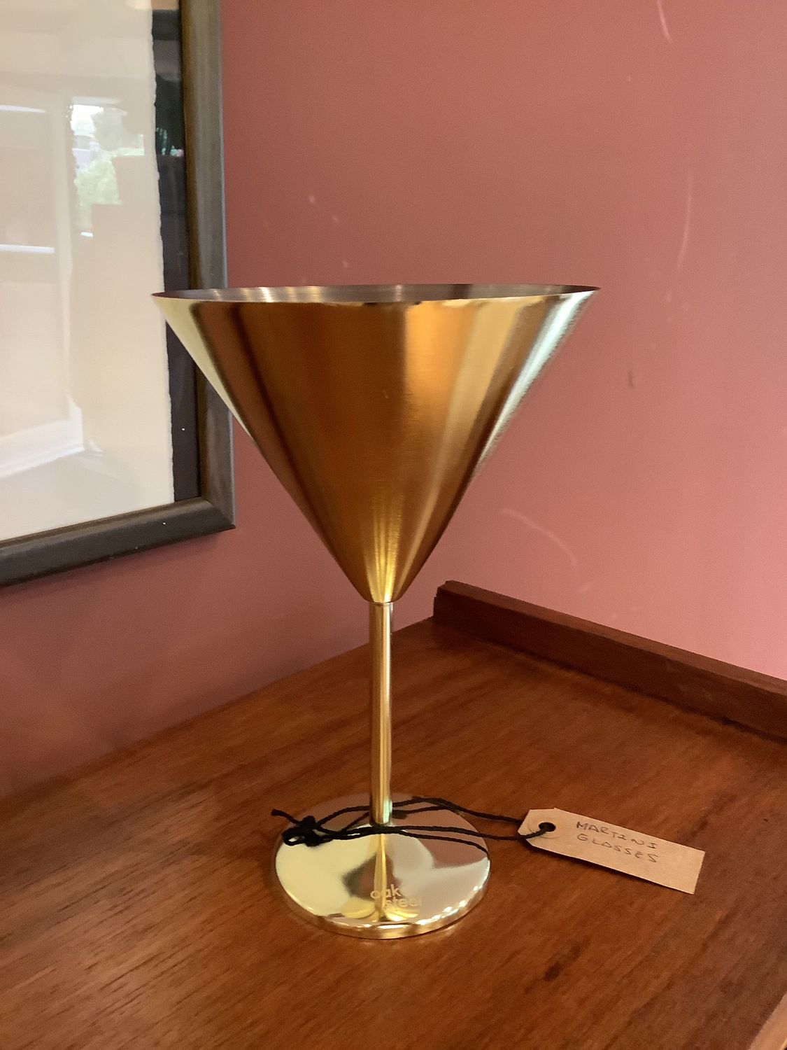 Set of Gold Metal Martini Glasses (4)