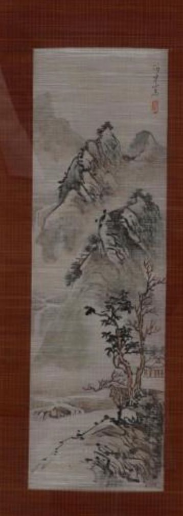 Chinese scrol met voorstelling van een berglandschap