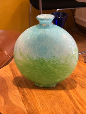 Vaas glas lichtblauw/ aqua