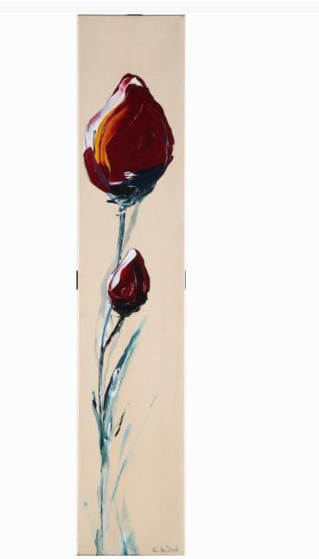 ​C. ten Kade, Bloem, acrylverf op doek