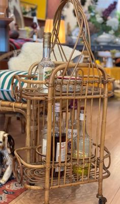 Vintage rotan barcart