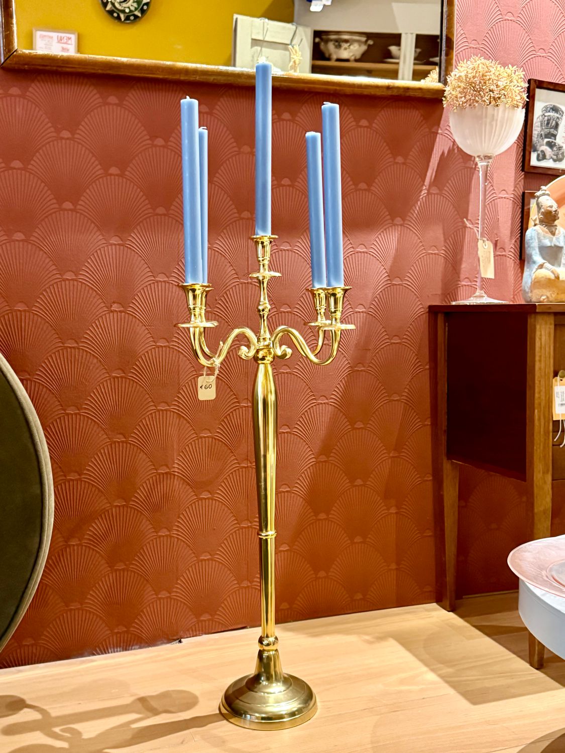 Goudkleurige 5-armige kandelaar