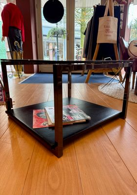 Vintage salontafel rookglas bovenblad