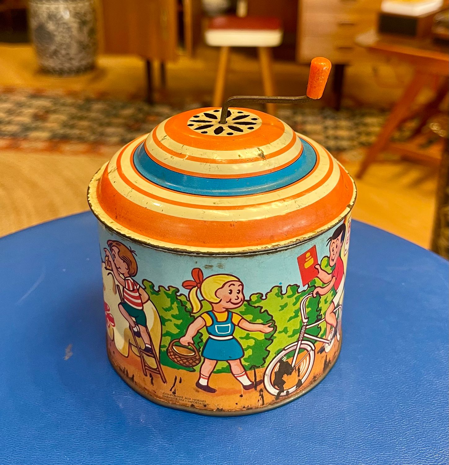 Vintage blikken muziekdoos