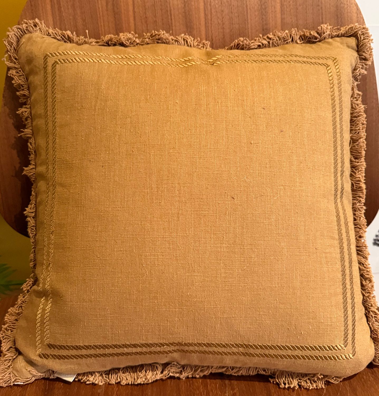 Palais kussen katoen brique met dons vulling