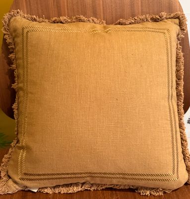 Palais kussen katoen brique met dons vulling