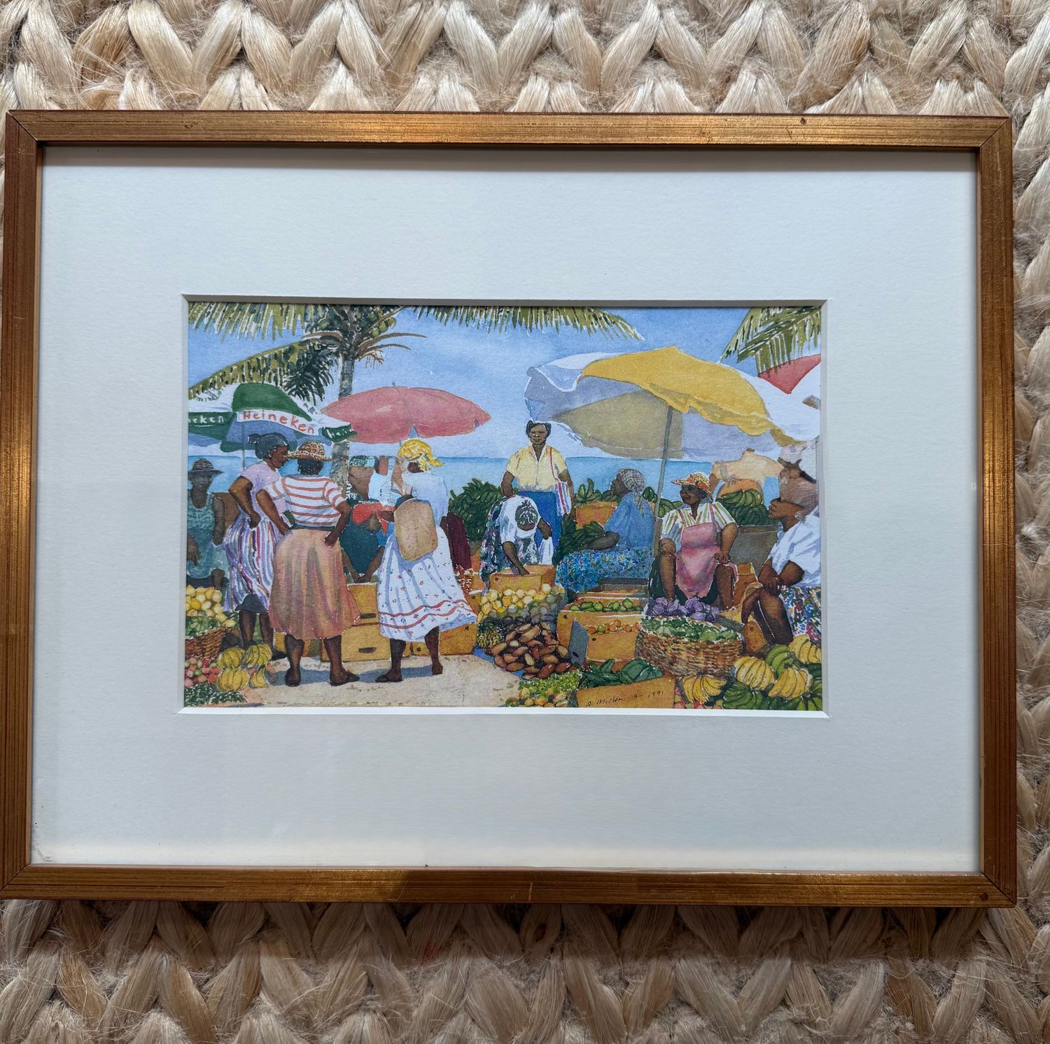 "Market Morning" afbeelding in lijst