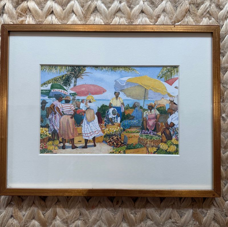 "Market Morning" afbeelding in lijst