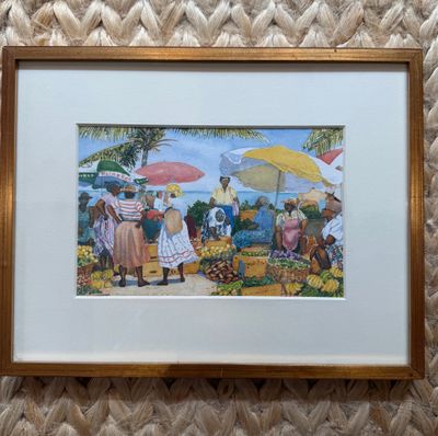 "Market Morning" afbeelding in lijst