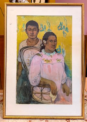 Reproductie van Tahitian Woman and Boy van Paul Gauguin