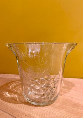 Wijnkoeler glas met relief druiven