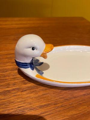Wit keramiek Foie Gras serveer schaaltje eend