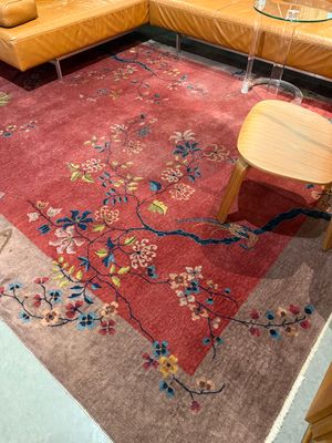 Handgeknoopt Chinees vloerkleed rood