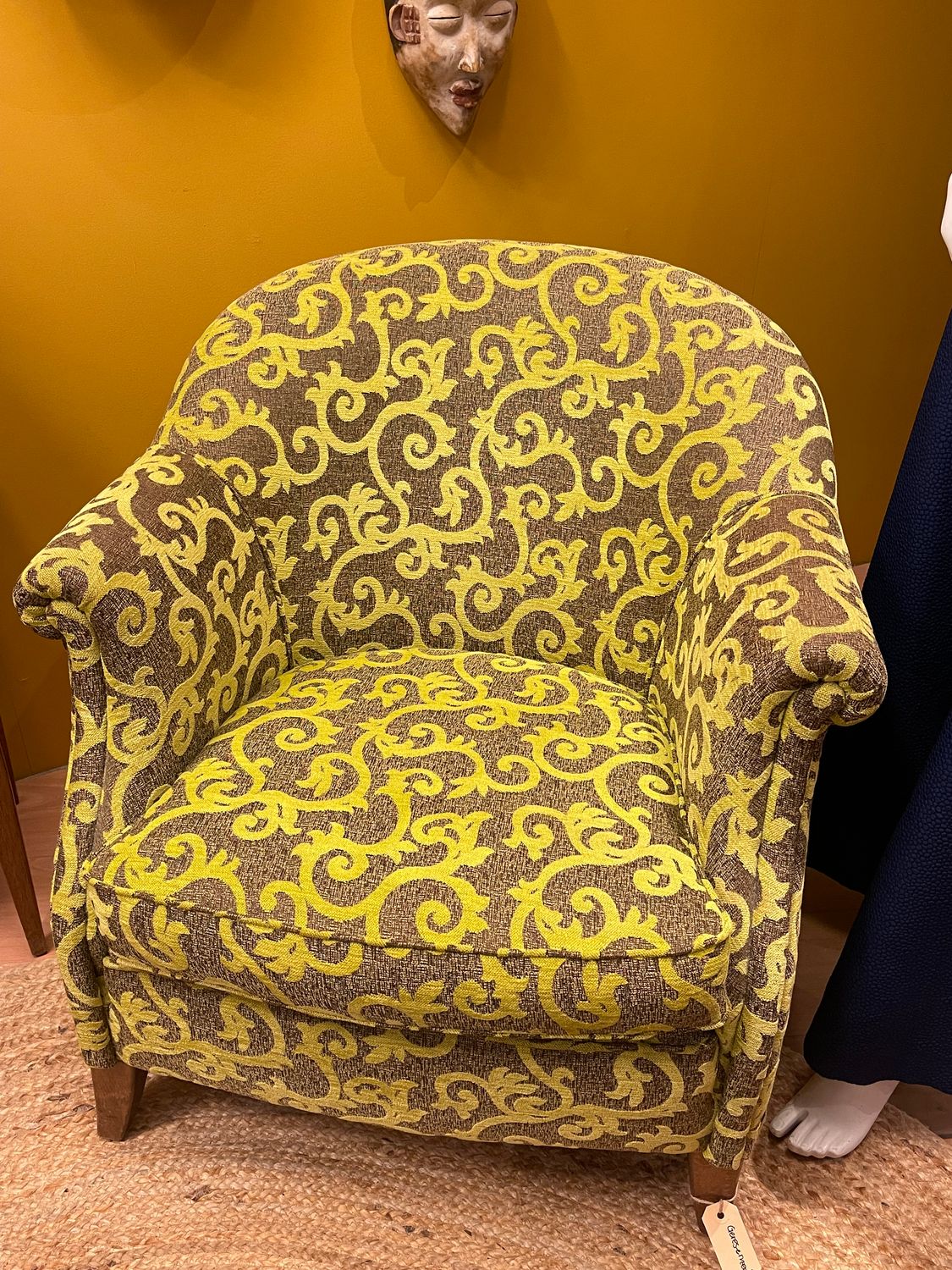 Damesfauteuil met arabesk groen patroon fairy