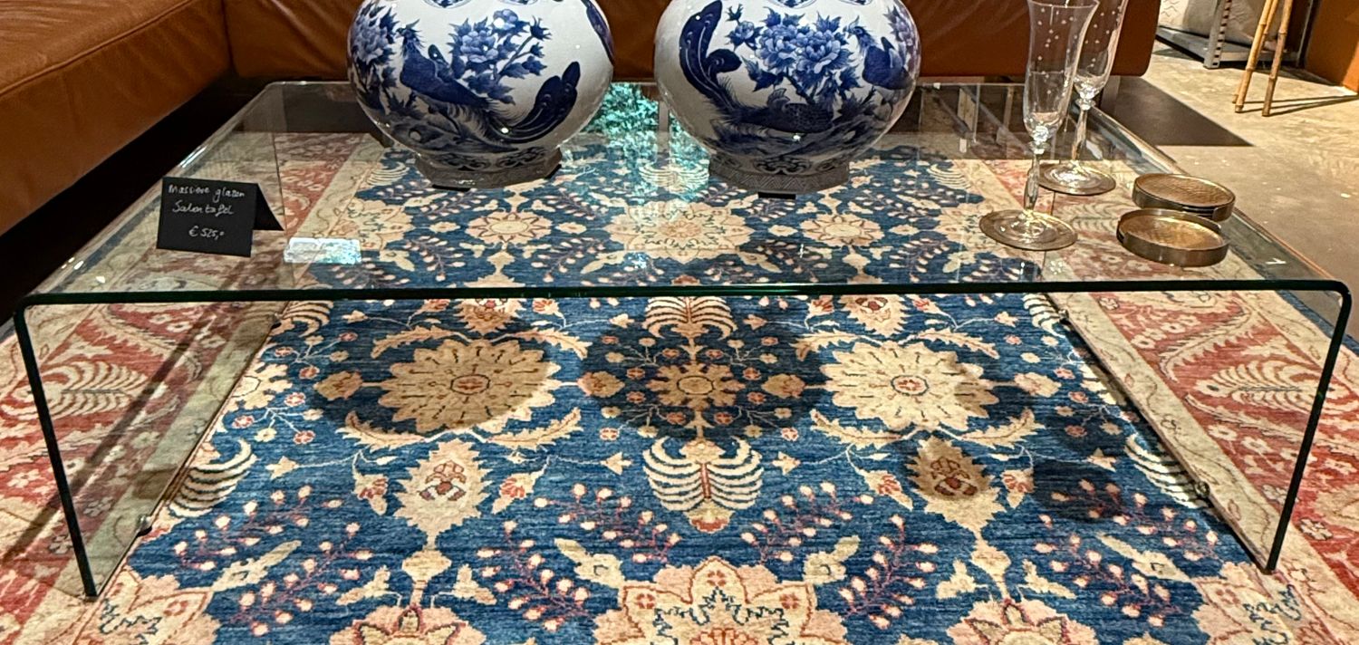 Massieve glazen salontafel
