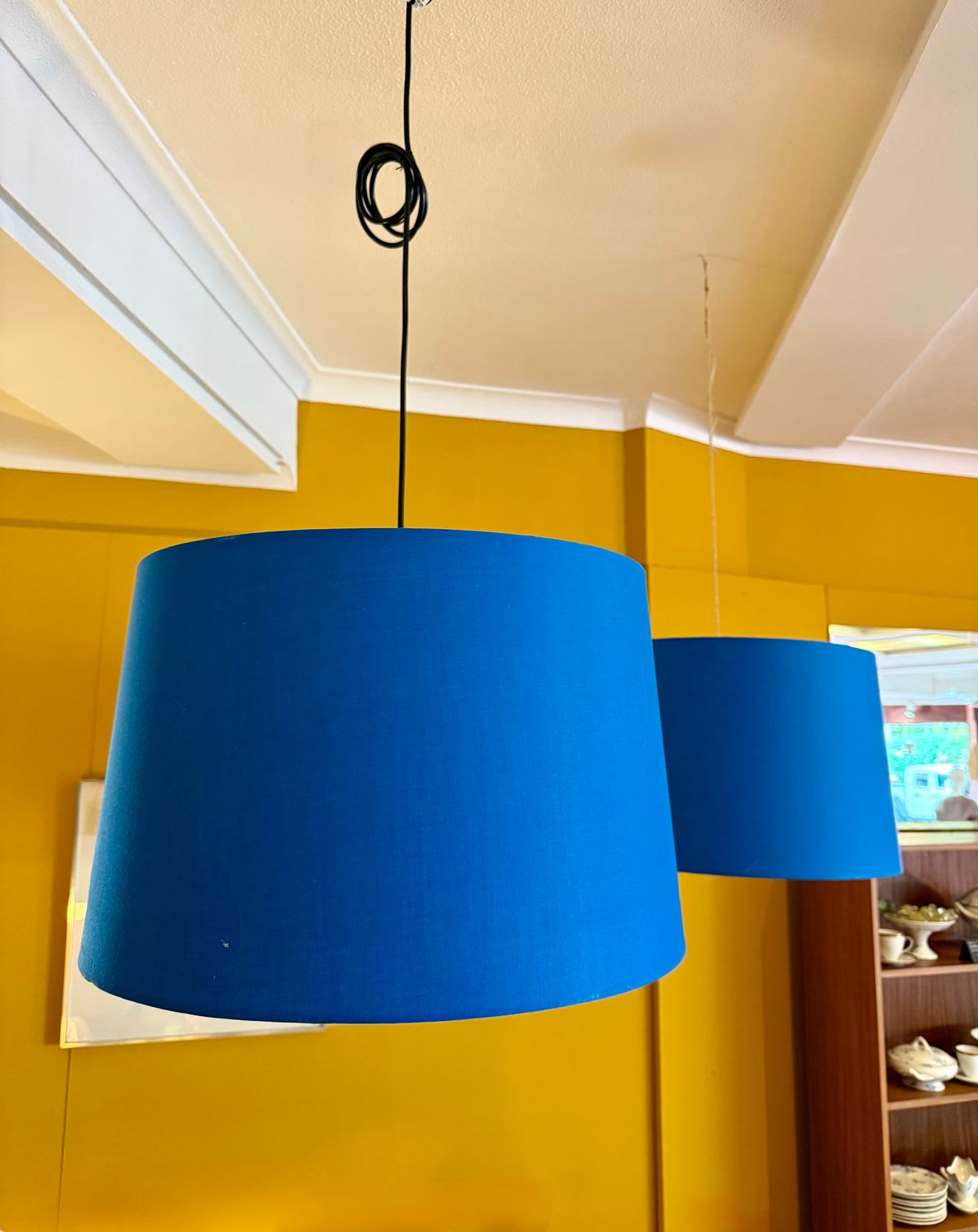 Blauwe hanglamp