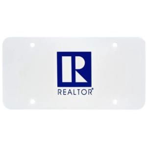 License Frame: White with &#39;R&#39; Logo