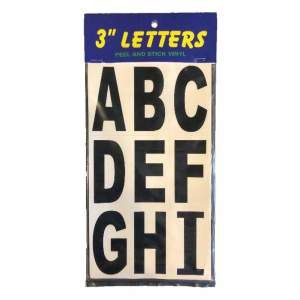 Sticker: 3 inch Letter, Color: Black