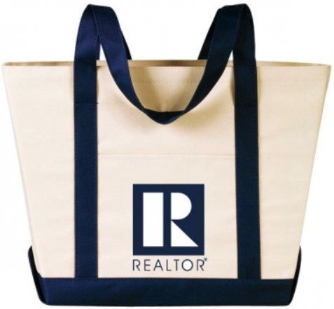 Tote: Navy trim with &#39;R&#39; Logo