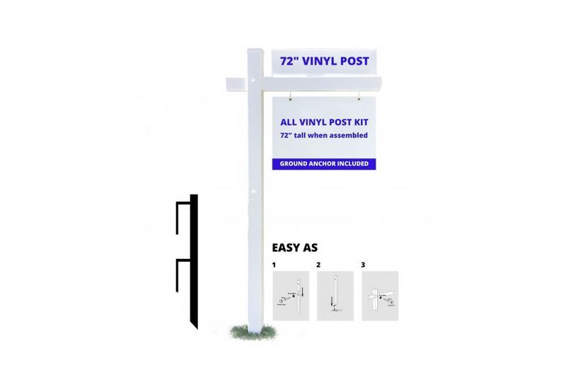 Post: Three Piece Colonial Post PVC White