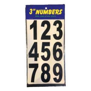 Sticker: 3 inch Number, Material: Black