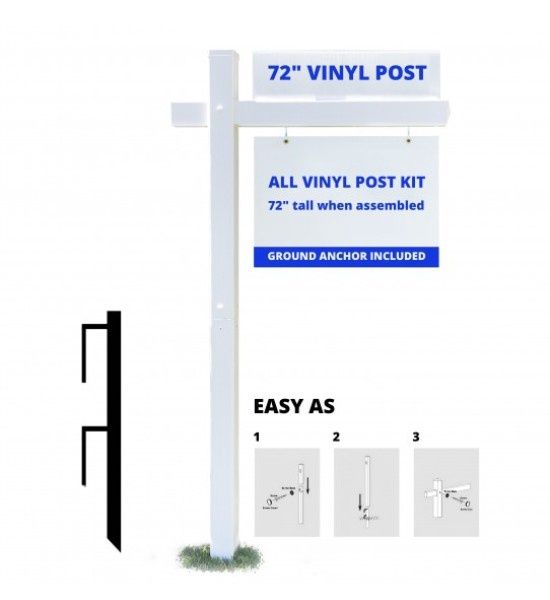 Post:  Colonial Post PVC--White