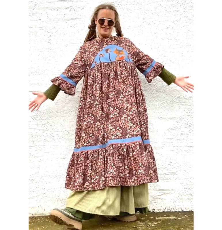 SALE - Smock Snail Corduroy Dress