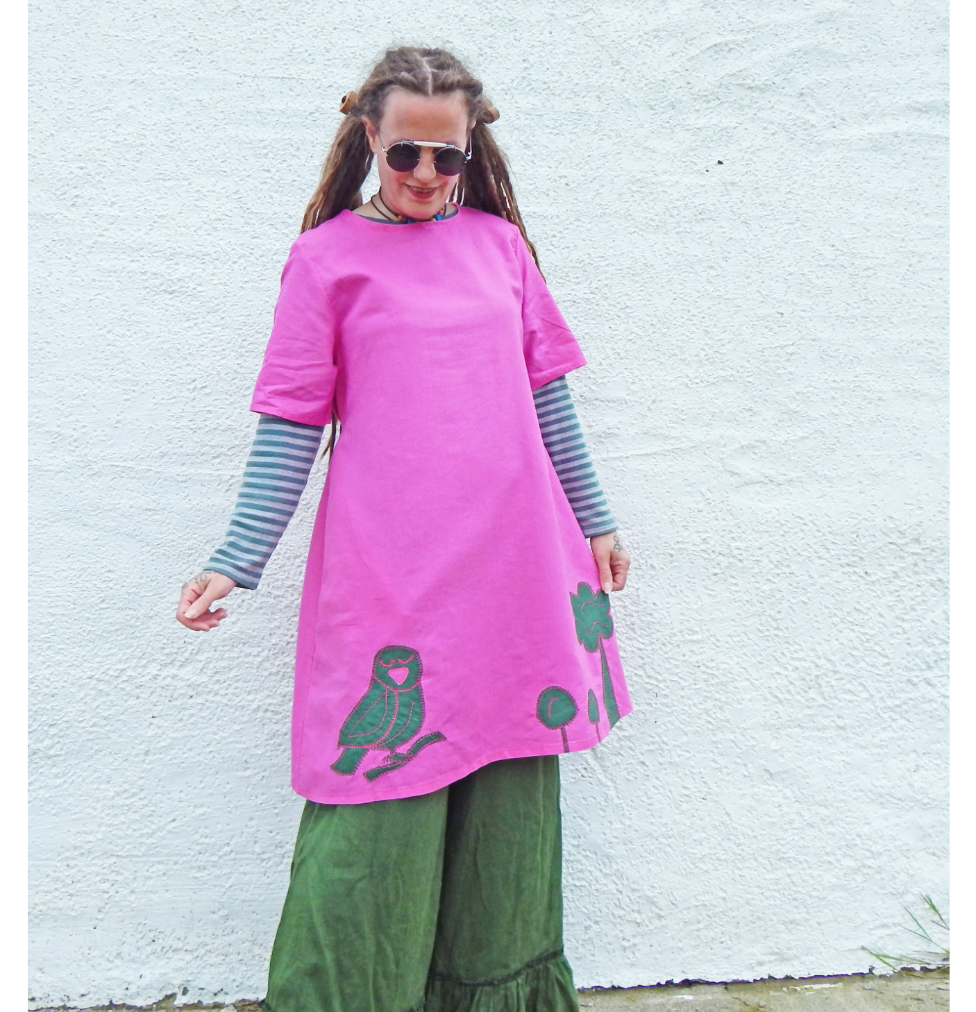 Tunic Owl Short Sleeve Dress