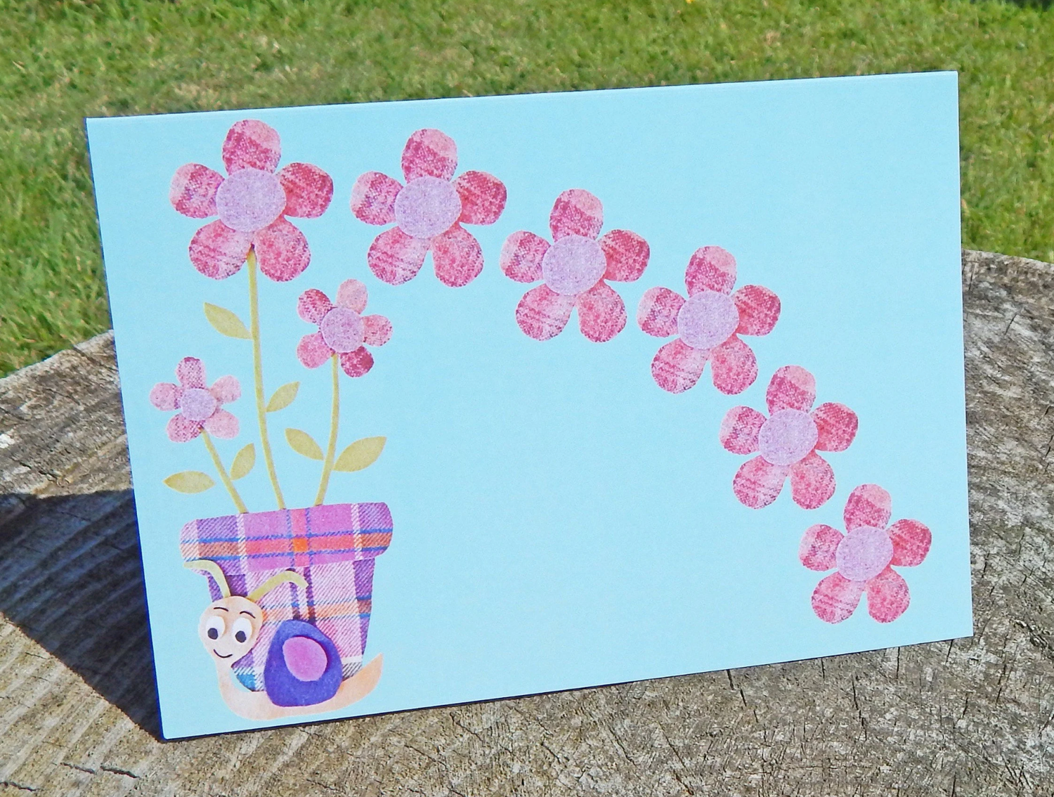 Card Flower Pot Snail