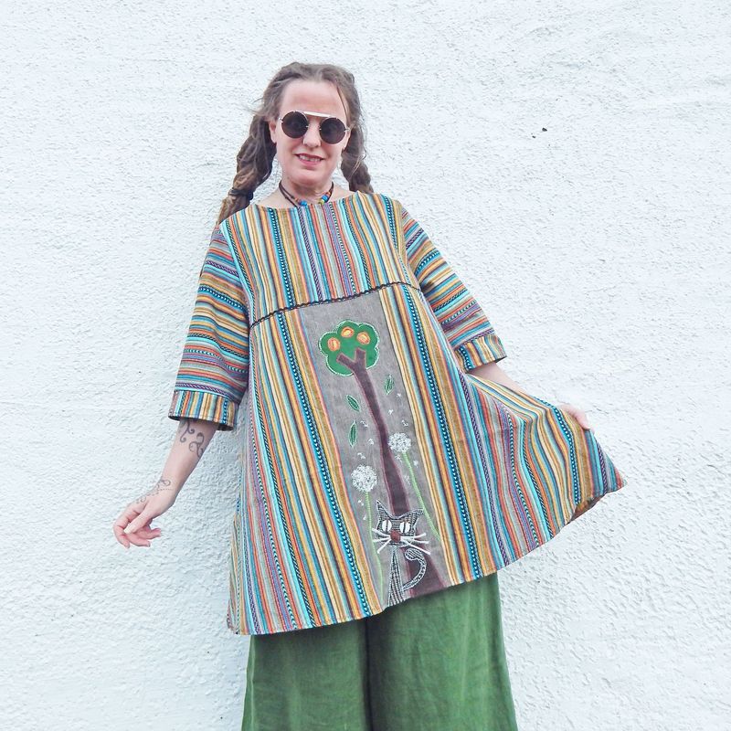 Tunic Cat Striped Dress