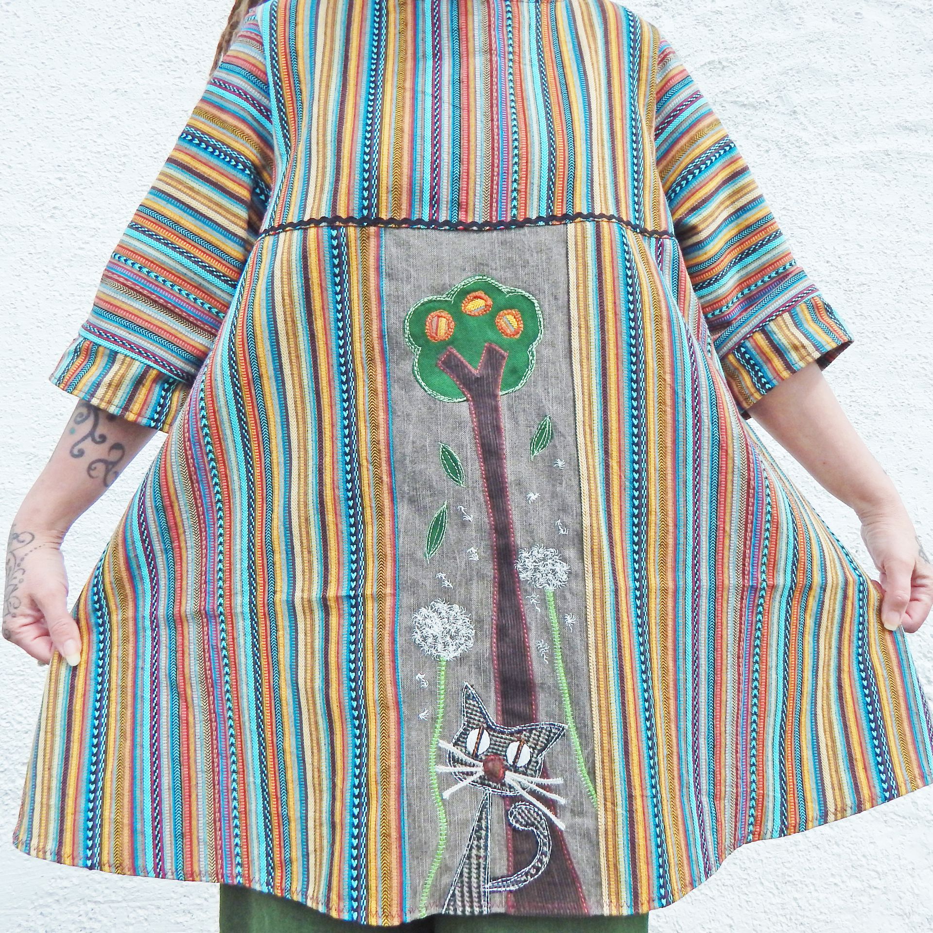 Tunic Cat Striped Dress