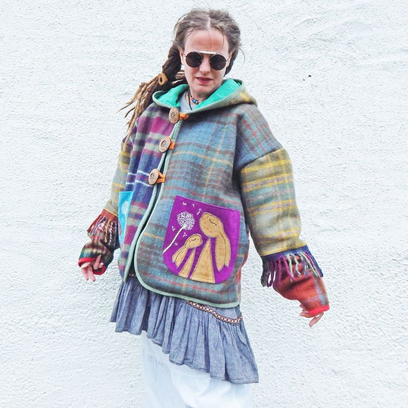 Jacket Plaid Hare Hoodie