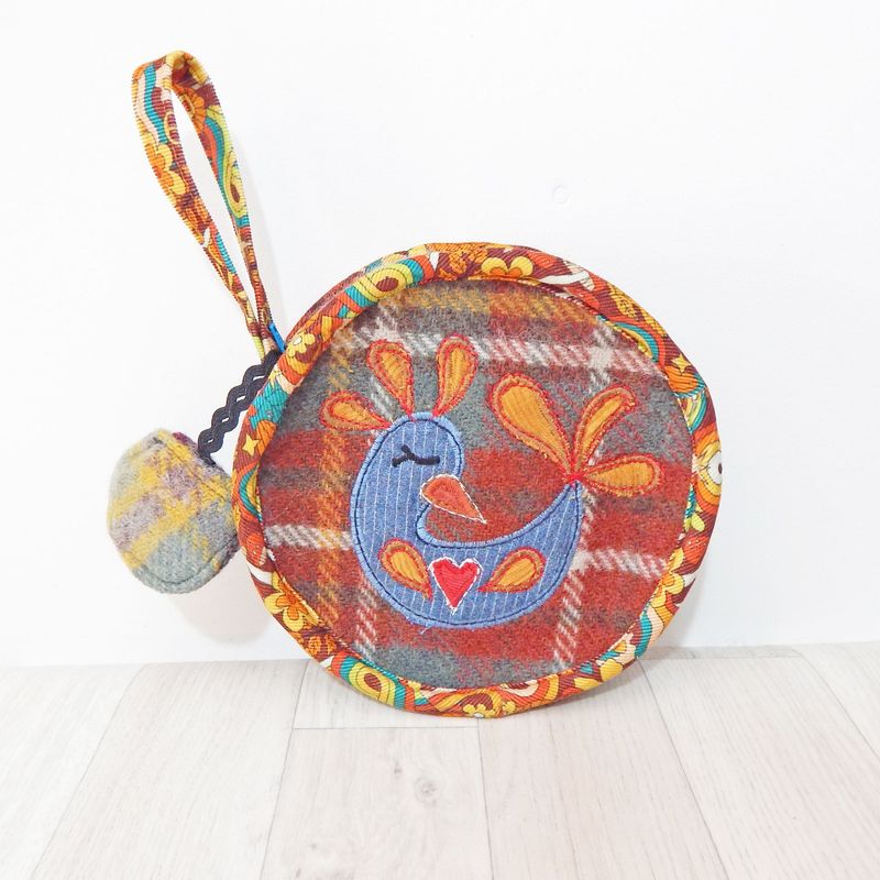 Wristlet Folk Bird Bag