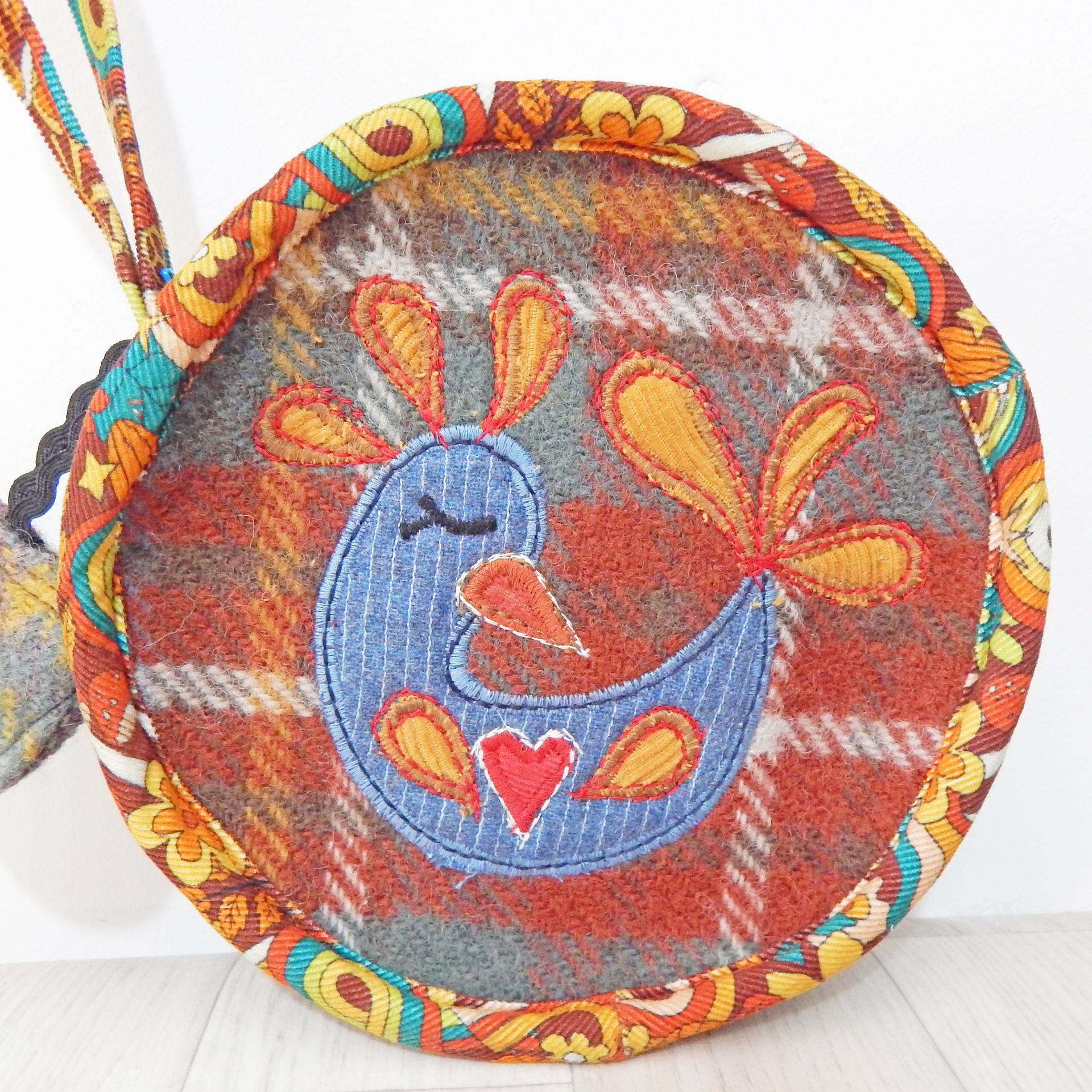 Wristlet Folk Bird Bag