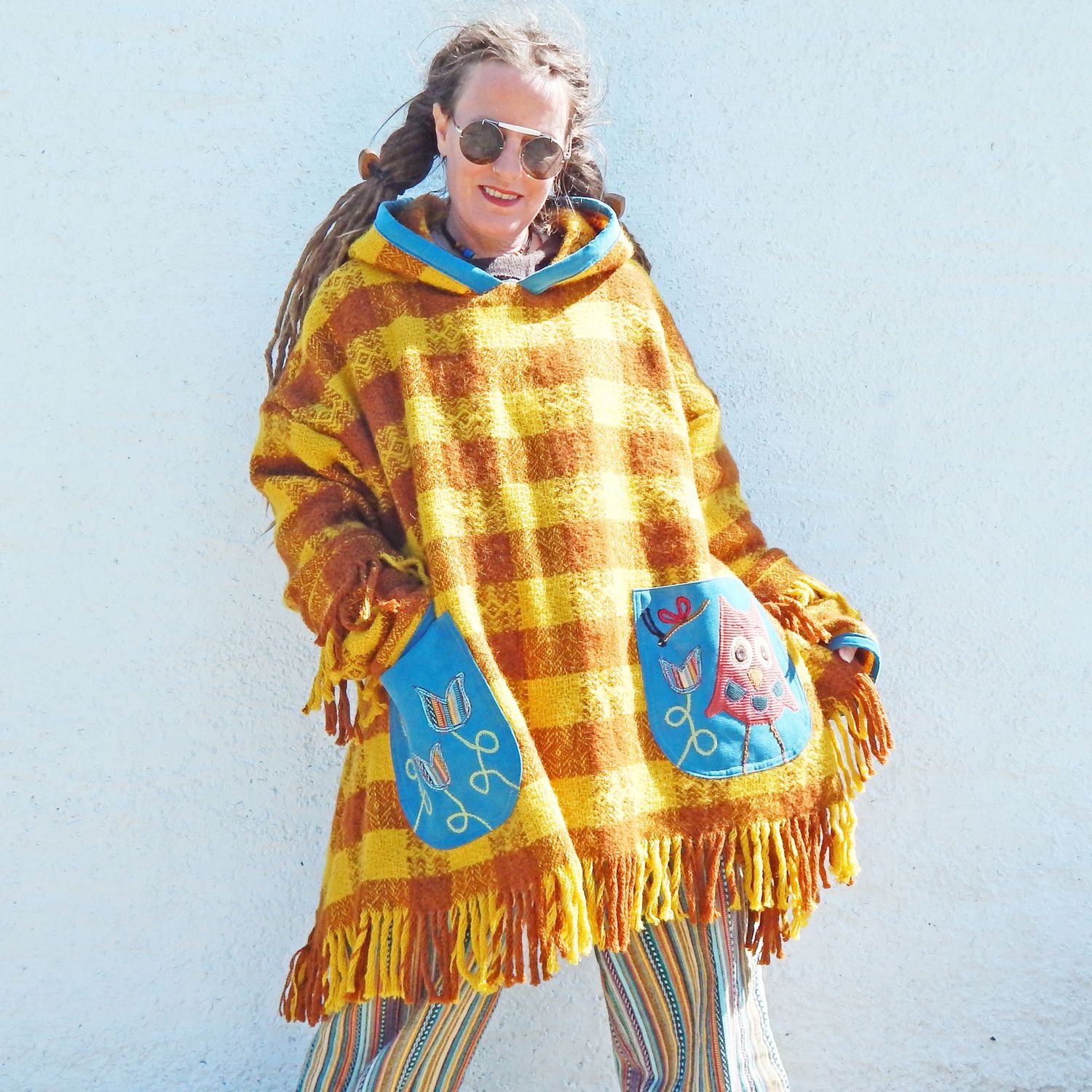 Blanket Owl Checked Hoodie