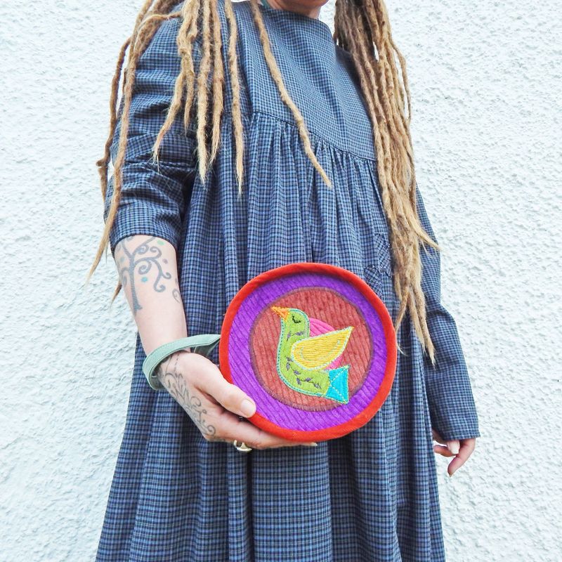 Wristlet Folky Bird Bag