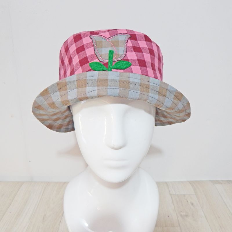 Bucket Hat Pink Gingham