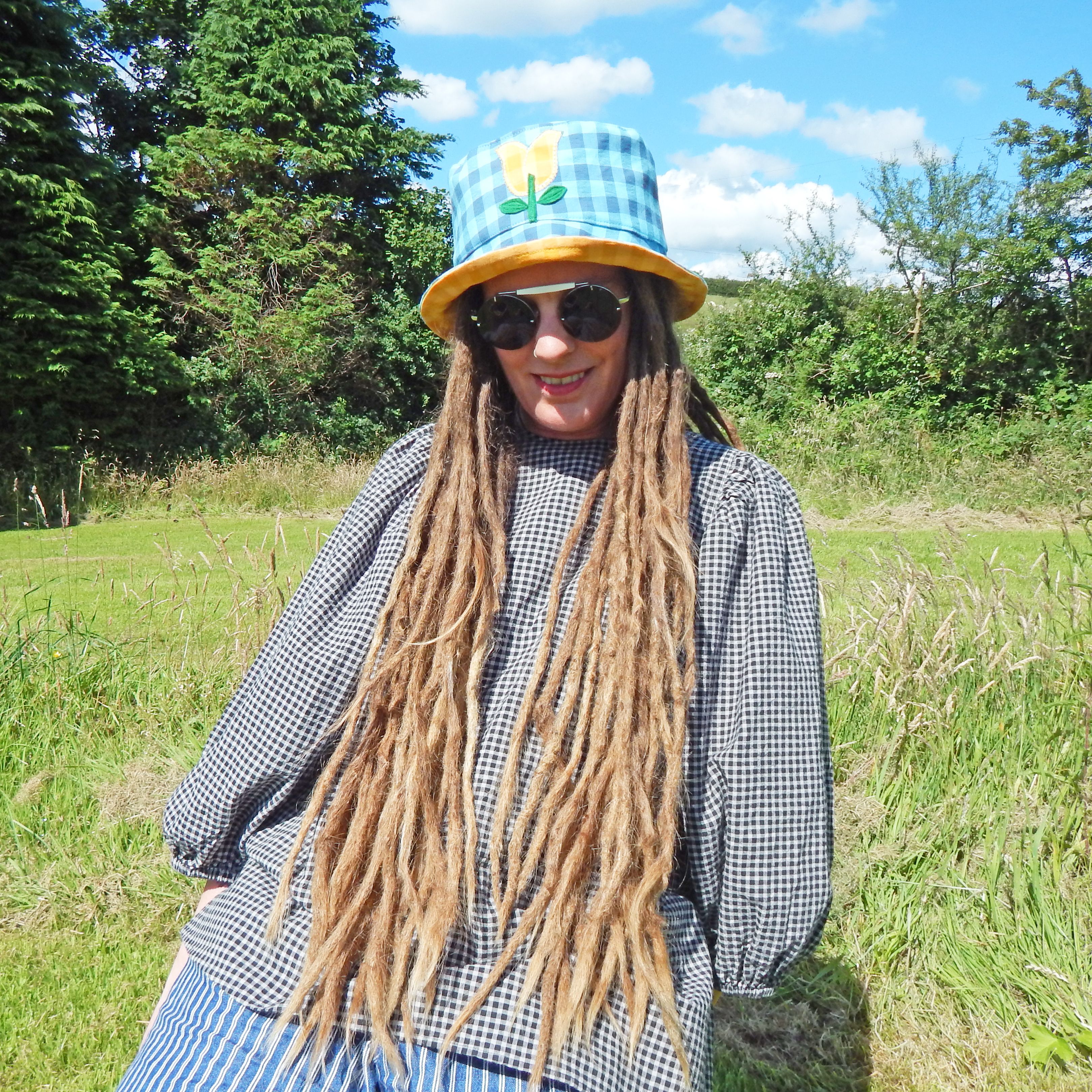 Bucket Hat Turquoise Gingham