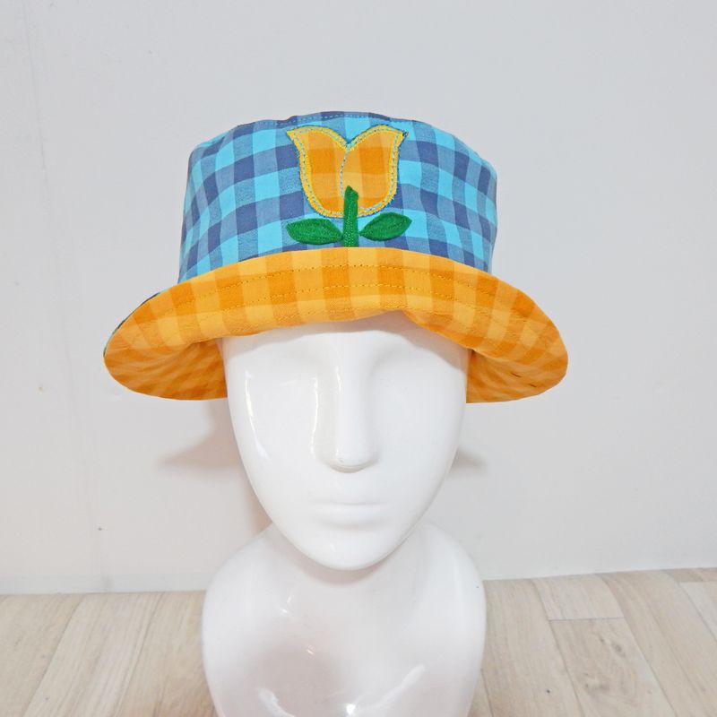 Bucket Hat Turquoise Gingham
