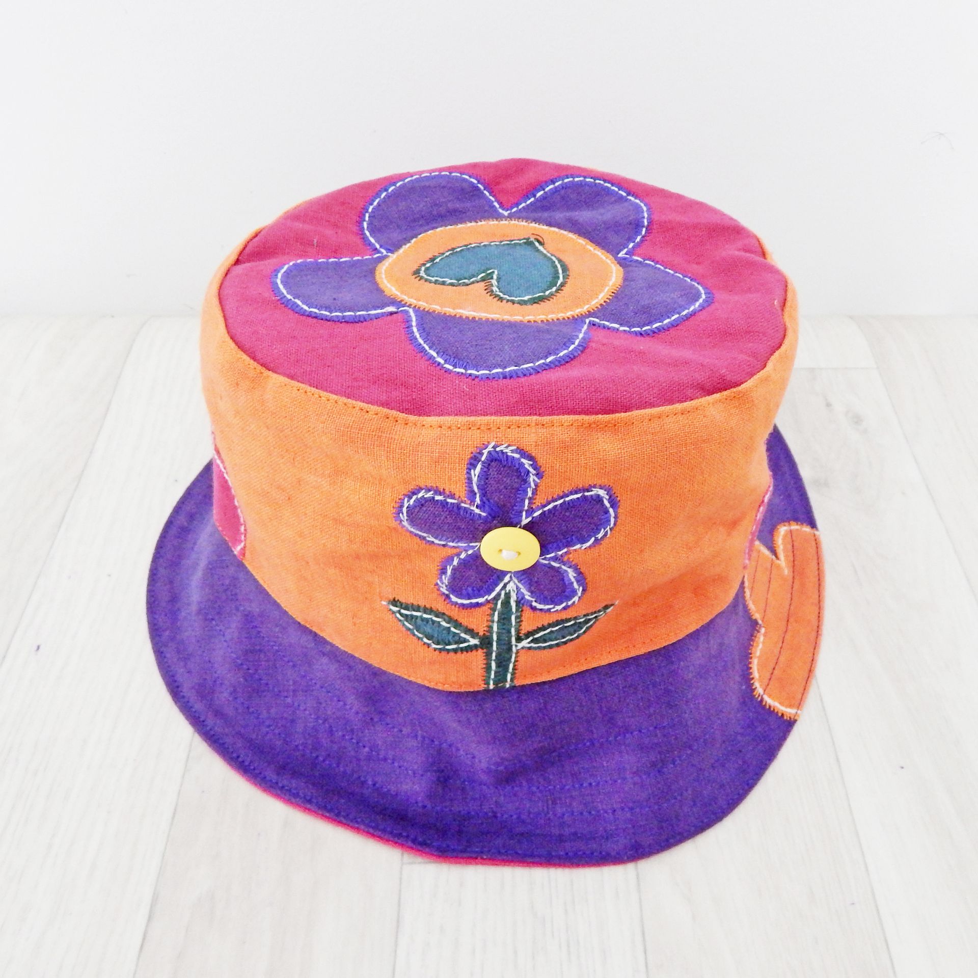 Purple Flower Bucket Hat
